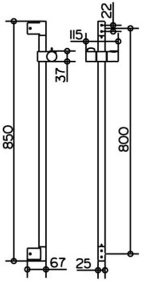 Keuco Plan 54985010800 Shower Bracket with Runner Chrome, Chrome-plated - Image 3