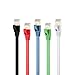 Cat7 Ethernet Cable 10FT 5 Pack, ShineKee 10 Gigabit 600Mhz Multi Color Intelart Cat-7 Flat RJ45 Computer Internet LAN Network Ethernet Patch Cable Cord
