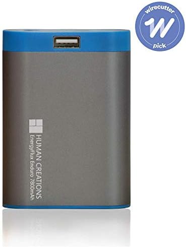 Human Creations EnergyFlux Enduro 7800mAh - Rechargeable double-sided hand warmer, USB external back up battery pack charger, 55lm LED Flashlight