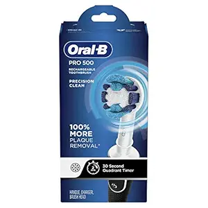 Oral-B Pro 500 Electric Toothbrush with Automatic Timer and Precision Clean Brush Head, Original, Black