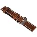 szzijia 22mm Black Brown Genuine Leather Watchband Wristwatch Watch Band Stainless Buckle