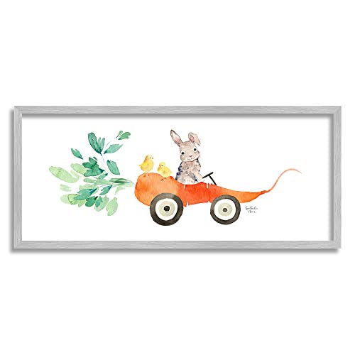 Stupell Industries Spring Rabbit Chicks Riding Seasonal Carrot Wagon, Design by Heatherlee Chan