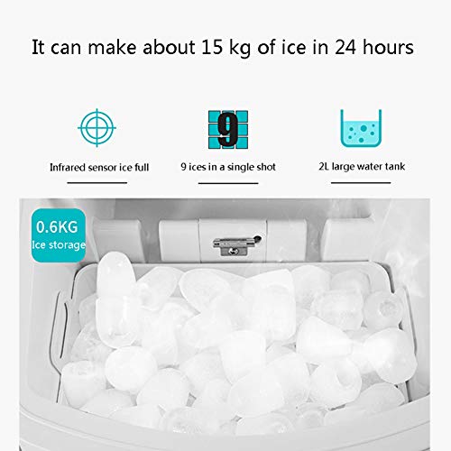GYDXY Elektrische Eiswürfelbereiter Eiswürfelmaschine 2L, Eiswürfel In 6 Minuten Fertig Machen Sie 15 Kg EIS In 24… – Bild 6