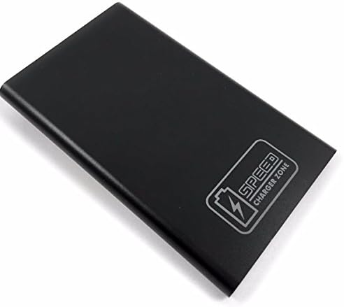 Compact Portable Charger by SPEED CHARGER ZONE | (Black) | 2,600 mAh External power bank, Fast-charging technology, USB port 2A current output, Intelligent secure clip design, Premium warranty.
