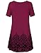 Womens Printed Flow Top,Laksmi Short Sleeve Scoop Neck A Line Loose Fit Casual Tunic Shirt,L Magenta