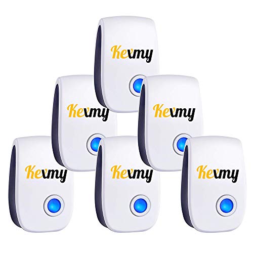 KEXMY Ultrasonic Pest Repellent - Ultrasound Pest Control for Mosquitoes, Mice, Cockroaches, Rats, Bugs, Spiders, and Ants - Non-Toxic and Humane Insect Repellent (6 Packs)