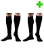 HealthyNees 2 Pairs Combo 10-15 mmHg Compression Travel Energy Circulation Anti-Fatigue Recovery Socks (L/XL, Black)