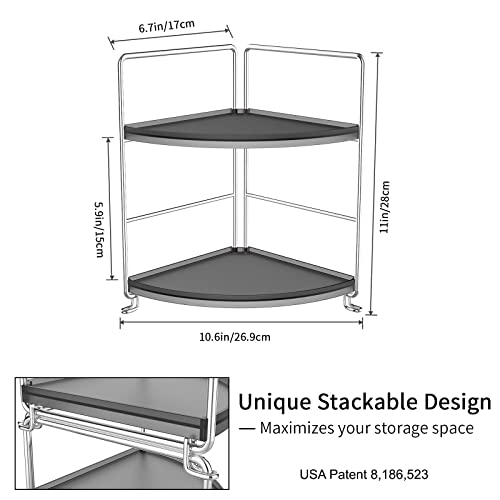 JANUS LiANG 2Tier Bathroom Organizer Countertop Corner Makeup
