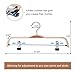 JS HANGER Wooden Pant Hangers, 5-Pack Light Weight Wood Skirt Hangers with Anti-Rust Hook and 2-Adjustable Clips