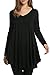 HOTOUCH Womens Tunic Long Sleeve V Neck Solid Tunic Top