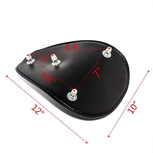 Senkauto Leather Bobber Solo Seat Chrome Barrel Springs Mounting Bracket Set for Harley Sporster 883 1200 Chopper 48 Dyna