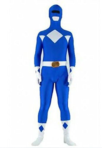 Riekinc Halloween Power Rangers Cosplay Blue Zentai Suit Costume