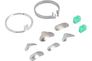 TIIYEE Dental Sectional, 100Pcs Contoured Crowns Metal Matrices Matrix Refill Bands Combined Clamp Orthodontic Supplies Full kit for Teeth Replacement Tools with Ledge 2 Rings Delta Wedges