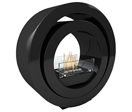 Imagin Globus Black Free Standing Bioethanol Fireplace 79cm X