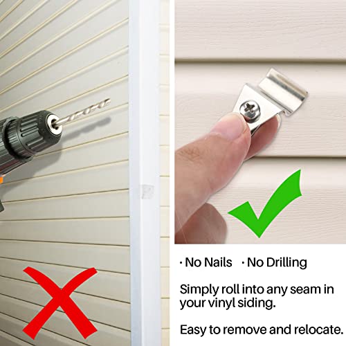 10 Pack Vinyl Siding Clips, NoHole Outdoor Siding Hanger Camera Mount