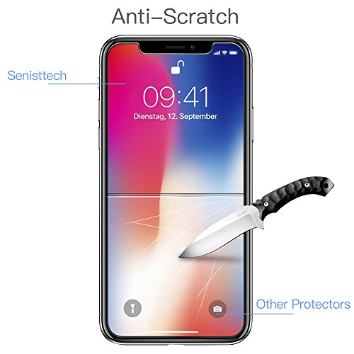 [2 Pezzi] Senistech iPhone X Pellicola Protettiva - Pellicola Vetro Temperato per iPhone X - 0.33mm HD Alta Trasparente ,Anti-Bubbles, Ultra Resistente, 3D Touch Compatible