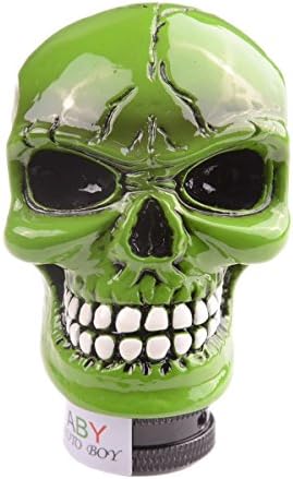 Aby Skull Head Gear Stick Shift Shifter Knob Lever Cover Universal Fit For Most Manual transmission vehicles(Green)