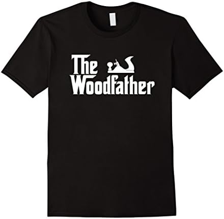 Mens The Wood Father Funny Woodworking Carpenter T Shirt Gift XL Black