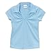 unik Girl's Uniform V-Neck Collar Shirt Short Sleeve Great for School Burgundy Navy White Sky Blue Green Purple Yellow Red