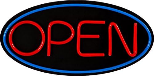 LED Open Sign BD32-2 - BuyDirectSign - Jumbo 32x16 - Red & Blue, PVC Foamboard - Remote Control - Very Bright! - Bar, Nail Salon, Hotel, Convenience Store, Vape Shop, Smoke Shop, Any Business!