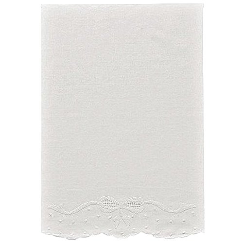 Pure Linen 12" X 16" White Baby Pillowcase with Madeira Bowknots and Dots