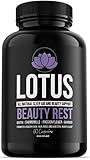 Lotus Beauty Rest- All Natural Sleep AID & Beauty Support - Hair Growth, Clear Skin & Strong Nails Vitamins - Collagen Builder - Vegan - Biotin 5000 - Melatonin Free - Chamomile - 5HTP