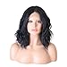 RONGDUOYI Synthetic Fiber Hair Wigs 2021 Fashion Brazilian Hair Short Bob Wave Wigs Synthetic Lace Front Wigs Black Color Heat Resistant Synthetic Hair Wigs (12inch lace front wig)