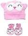 Gerber Baby-Girls Newborn Novelty Cap and Mitten Set - Owl, Pink, 0-6 Months