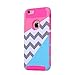 iPhone 6S Plus Case,iPhone 6 Plus Case,BAISRKE [2in1] Heavy Duty Hybrid Hard Case for Apple Iphone 6/6S Plus(5.5 inch) Powder Blue Mint Teal and Coral Pink Split Chevron Design Cover (Rose)