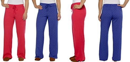 Karen Neuburger Ladies 2-pack Lounge Pants Ultra Soft &amp; Stretch (Large, Red/Blue)