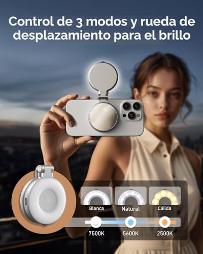 TELESIN C03 Magnetic Selfie Light, Selfie Light for iPhone/Android | Phone Light with 3 Lighting Modes, Portable LED Selfie Light for Selfies/Photography/Zoom Calls