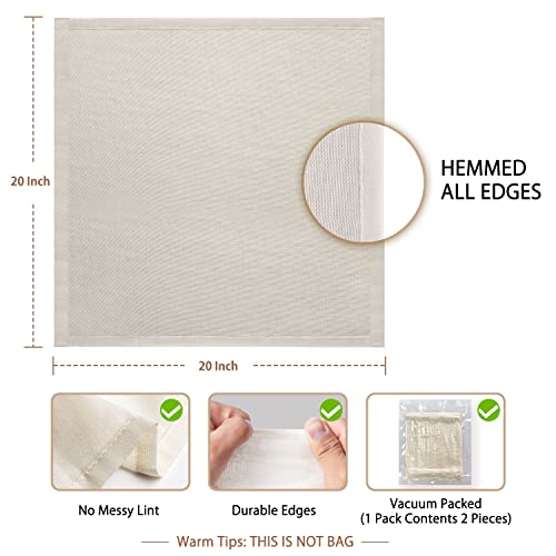 Olicity Cheesecloth, Grade 100, 20x20Inch Hemmed Cheese Cloths for
