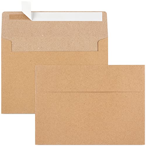 50 Pack Kraft Envelopes, 5x7 Envelopes for Invitations, A7 Invitation