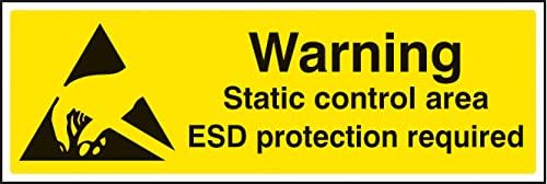 Warning Signs - Warning static control area ESD protection required - Self Adhesive Vinyl