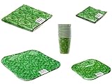 Green Block Pattern Party Pack (For 10 People) by Party Place