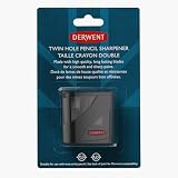 Derwent Twin Hole Pencil Sharpener with Container 11.5mm & 8.25mm Black view 2
