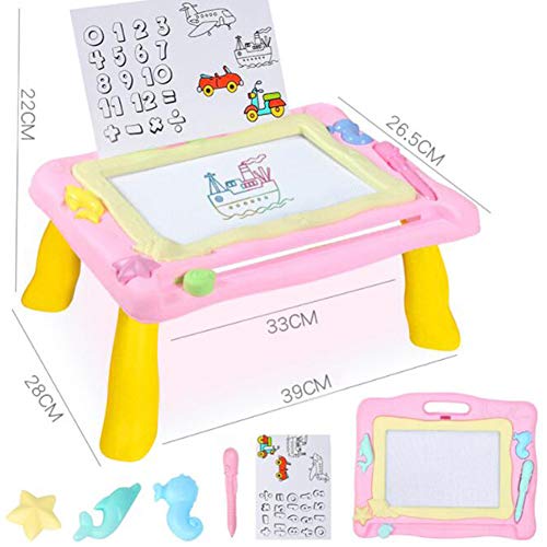 Drawing Board Educational Toy for Kids Writing Painting Graffiti Colorful Magnetic Table Section - Pink
