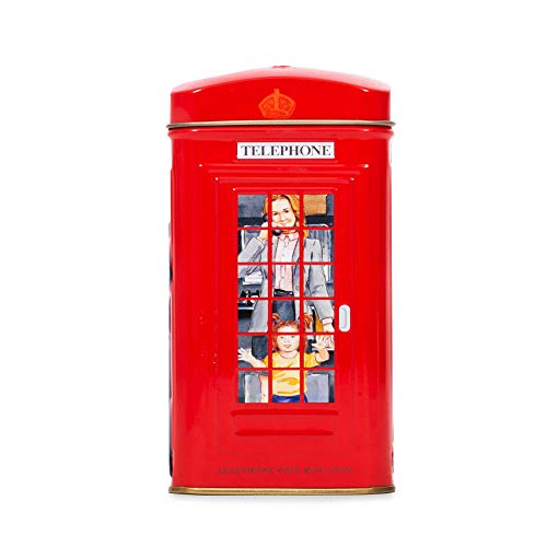AHMAD TEA LONDON TELEPHONE BOX CADDY GIFT TIN, 20 TEABAG, ENGLISH BREAKFAST