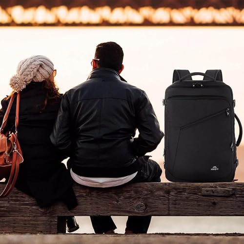 MATEIN Hand Luggage Backpack for Air Travel, black, Business | Reiserucksack Damen, Rucksack Handgepäck Flugzeug, Ryanair Rucksack Herren 40x30x20, Travel Backpack für Kurztrip, Schwarz