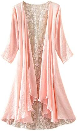 Women Girl Thin Section Windbreaker Sunscreen Cardigan Jacket Long Section Lace Shirt