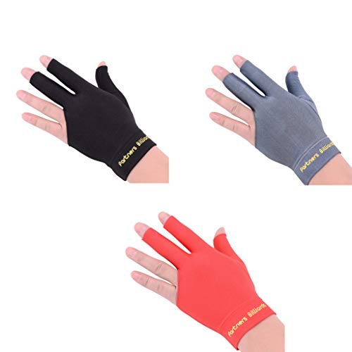 ButyYI Professional Billiard Glove Billiard Left Hand Three Finger Open Fingertip Glove Fit for Professioner (#1)