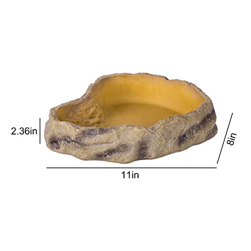 REPTIZOO Reptile Water Bowl Terrarium Water Dish Food Feeding Bowl for