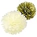 Wcaro New Years Decorations Birthday Party Decoration Wedding Decoration Baby Shower Decor Gold Cream Tissue Paper Pom Poms Paper Flowers Gold Twinkle Star Garland Twinkle Twinkle Little Star