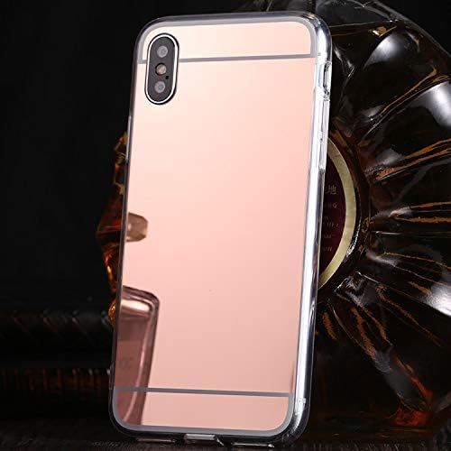 Shinyzone Plating Mirror Case for iPhone Xr 6.1 inch,Luxury Mirror Makeup Soft Rubber [Electroplating Technology] Reflective Back Shell Cover for iPhone Xr 6.1 inch-Rose Gold