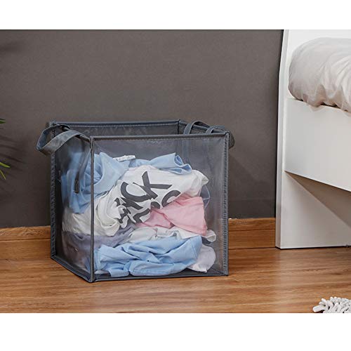 HONOMA Laundry Hamper Bag with Handles, Portable &Collapsible Dirty Clothes Mesh Basket Foldable for Washing Storage, Kids Room,Dorm or Travel ... (Rose Red, Single-Layer)