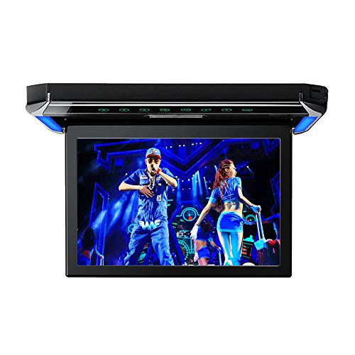 12.1 inch Flip Down Car Overhead Monitor 1080P Video HD Digital TFT Screen Wide Screen Mounted Car Roof Player HDMI IR FM USB SD