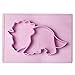 Placemat Plate Dinosaur Baby Silicone Bonus Carrying Case and Heat Sensitive Spoon (PINK)