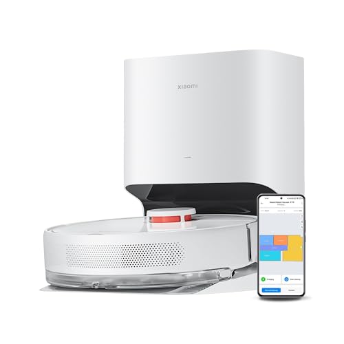Xiaomi X10 Saugroboter mit automatische Absaugstation & Wischfunktion, 4000Pa, bis zu 180min Laufzeit, 2.5L Staubbeutel, Staubsauger Roboter, Lasernavigation, Tierhaare, Teppiche, Hartböden, APP