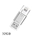 [Apple MFi Certified] USB 3.0 Flash Drive for iPhone iPad, GMYLE Mini External Storage Memory Expansion USB Stick with Lightning Connector (32GB) (Silver)