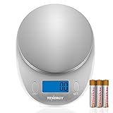 Tenergy High Precision Digital Kitchen Scale, Stainless Steel Food Scale with Backlit LCD Display and Tare Function, Perfect Scale for Baking/Weight-Loss/Cooking, 11lb 5kg, Batteries Included